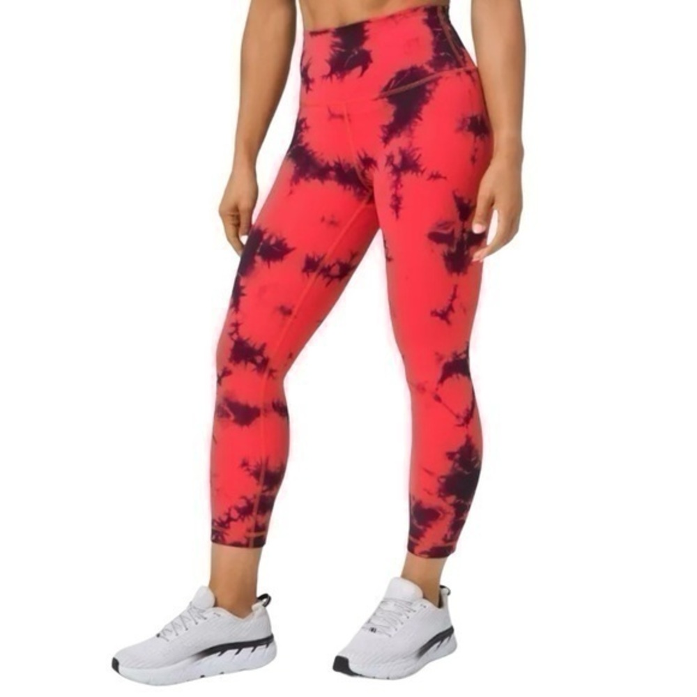Lululemon Athletica Invigorate High-Rise Tight Wash Tie Dye Carnation Red Black